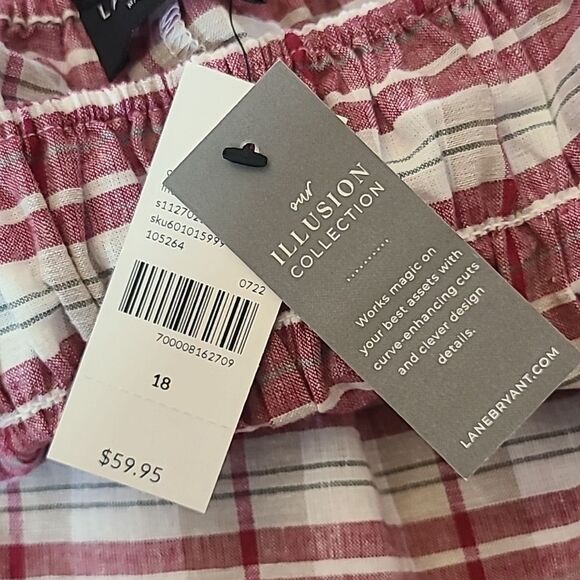 Fitted Square-Neck Peplum Top With Smocked Bodice Size 18W - Picture 9 of 10